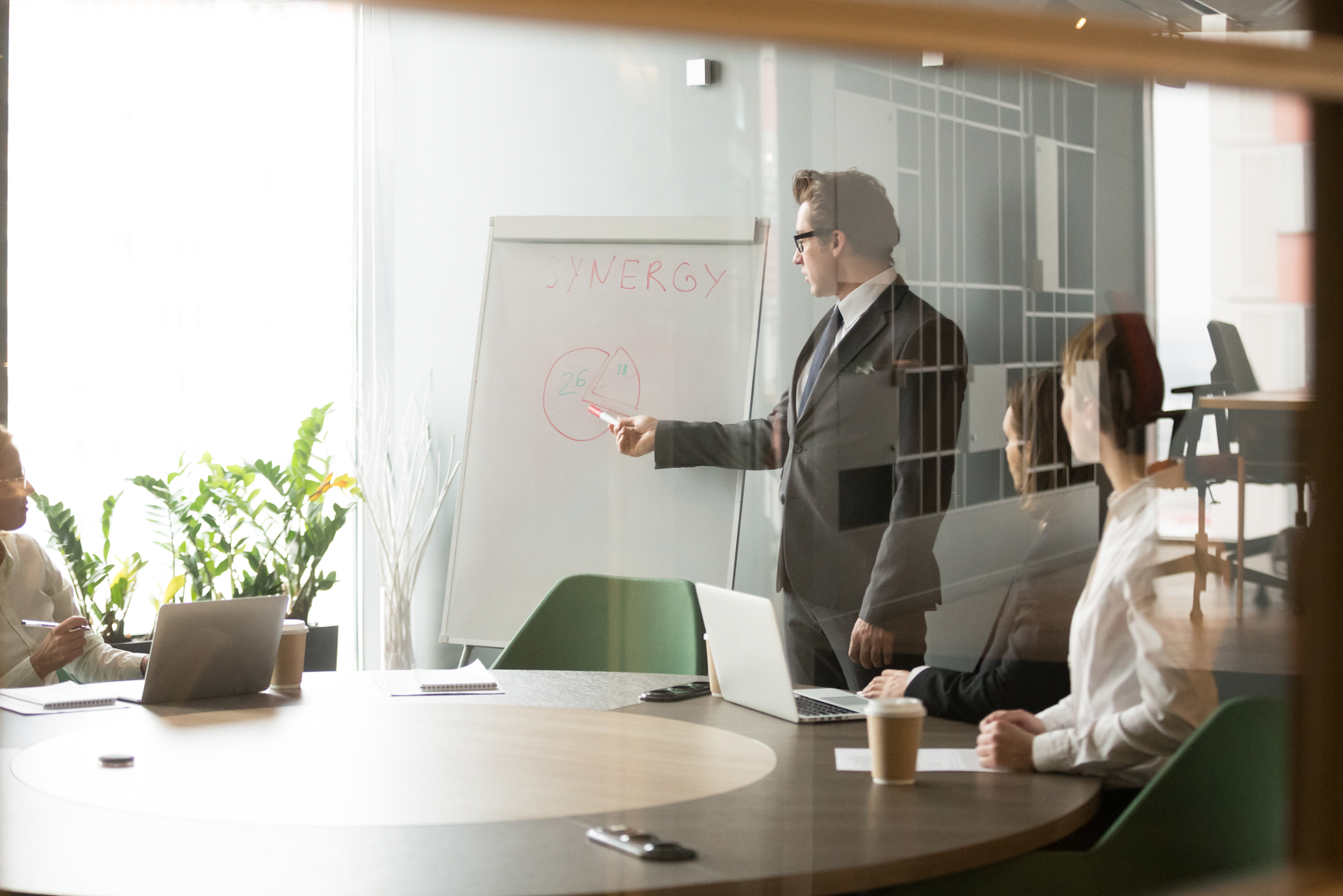man leading a meeting