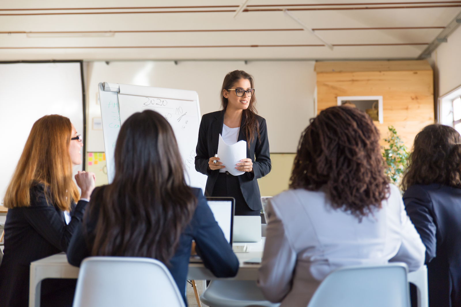 woman leading a meeting