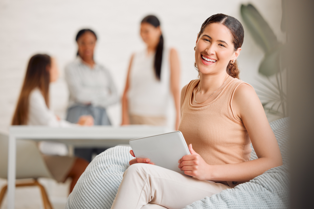 a life coach smiling
